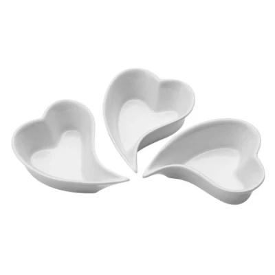 Image of Premier Housewares Heart Shape Entre Serving Dishes White Porcelain, Set of 3