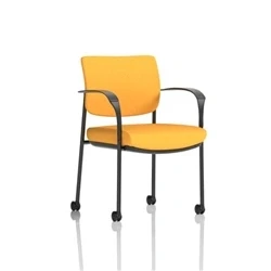 Image of Brunswick Deluxe Black Frame Back Seat Yellow + Arms/Castors