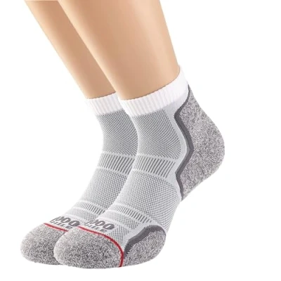 Image of 2 Pair White Run Anklet Socks Unisex 12 14 Mens 1000 Mile