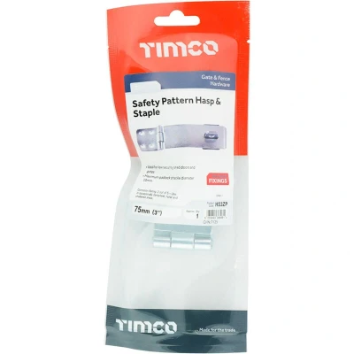 Image of 8x TIMCO Safety Pattern Hasp &amp; Staple Zinc HS3ZP