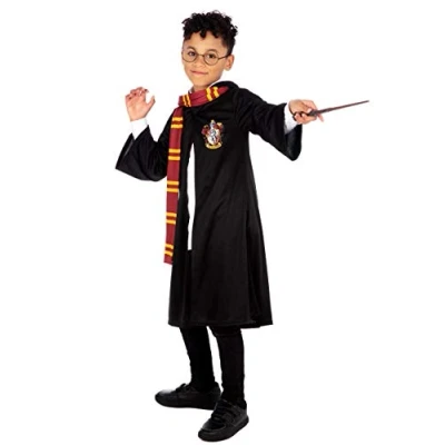 Image of Harry Potter Costume Hogwarts Fancy Dress Gryffindor Robe Costumes for Kids Black 11 12 Years