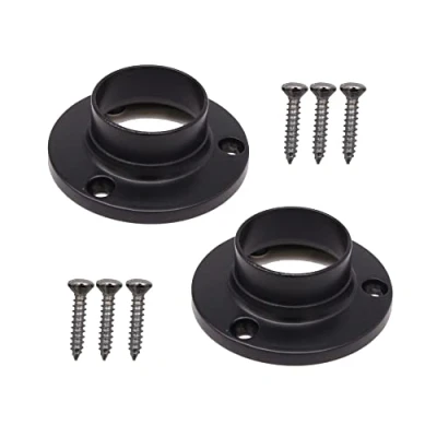 Image of Round Wardrobe Rail for Hanging Clothes Rails 25mm (End Socket) Black