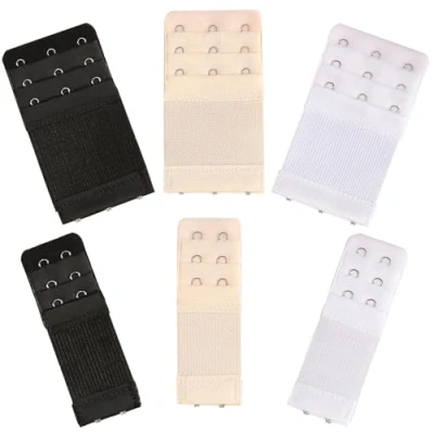 Image of Lafefe Pack of 6 Bra Extenders, 3 Rows, 2 Hooks, Elastic Extension