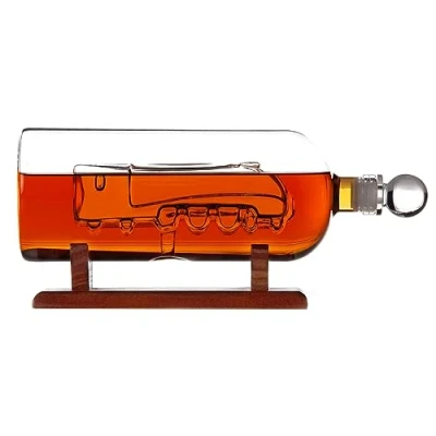 Image of Whiskey Decanter Train Gift for Him Design 750 ml