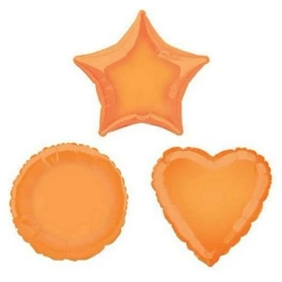 Image of Orange Round Foil Balloon, 45cm (2 pack)