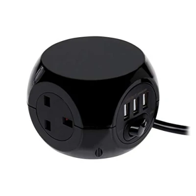 Image of Status 3G 1.4m Cube Socket with USB Ports Black