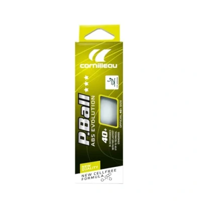 Image of Cornilleau ITTF Plastic ABS Evolution 3 Star Competition Table Tennis Balls (Pack of 3), White