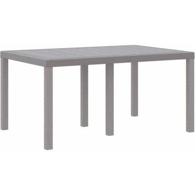 Image of vidaXL 5 Piece Garden Dining Set with Cushions Light Grey Poly Rattan