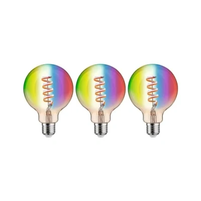 Image of Paulmann 29165 Filament 230V Smart Home Zigbee LED Globe G95 E27 3x470lm 3x6.3W RGBW+ dimmable Gold lamp, 18.9 W