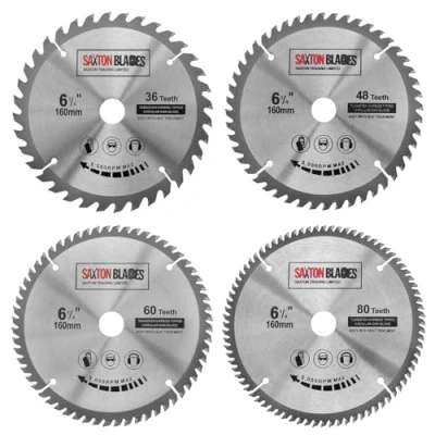 Image of 4X Saxton TCT Circular Wood Saw Blades 160mm x 20mm (16mm ring) for Festool TS55 Bosch Makita Pack D
