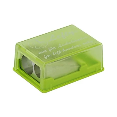 Image of KUM 105.34.19 G Pencil Sharpener with Container 2 in 1 M2 Lefty, Green, Left Handed Sharpener, Double Tin, Pack of