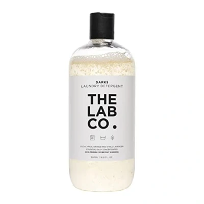 Image of The Lab Co. Darks Wash Liquid. Plant based. Non Bio Laundry Detergent for washing machines and hand washing. Scented with Lavender Orange Rind. Size 500ml up to 32 washes.