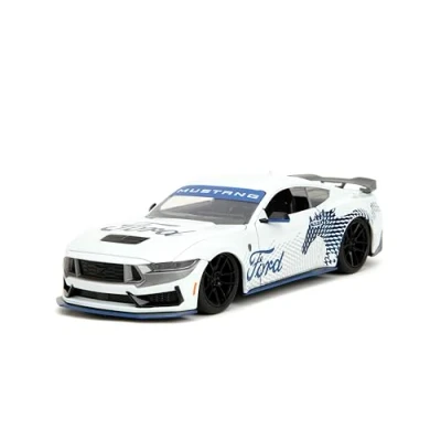 Image of Jada Big Time Muscle 1:24 2024 Ford Mustang GT Dark Horse Die Cast Car, Toys for Kids and Adults(White)
