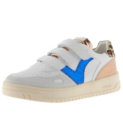 Image of Victoria SEUL TIRAS EFECTO PIEL ANIMAL PRINT women&#039;s Shoes (Trainers) in White