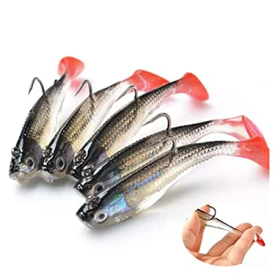Image of 5Pcs Fishing Lures,3D Eyes Soft Lure Single Hook Baits Artificial Bait (2A)