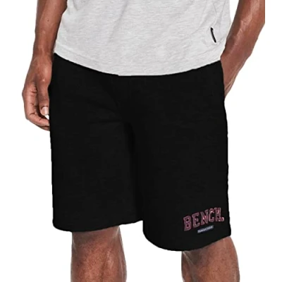 Image of Bench Mens Shorts Fleece Drawstring Jogging Knee Length Sweatpants Gym Casual Half Pants with Pockets Black Raldo L