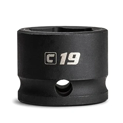 Image of Capri Tools 19 mm Stubby Impact Socket, 3/8 in. Drive, 6 Point, Metric