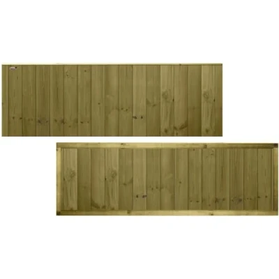 Image of Premier Garden Supplies ULTIMATE Tongue &amp; Groove Fence Panel Width: 6ft (183cm) x Height: 2ft (60cm) Vertical Smooth Planed T&amp;G Fully Framed Strong Boundary Fencing Panels with Capping