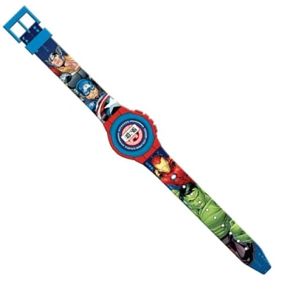 Image of Avengers Kids Digital Watch for Boys Superhero Toddler Plastic Wrist with Flexible Bands Back to School Xmas Gift 3+Years Size 29cm