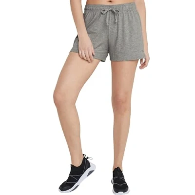 Image of Champion Women&#039;s Shorts, Lightweight Lounge, Soft Jersey Comfortable Shorts for Women (Plus, Oxford Gray, XXL