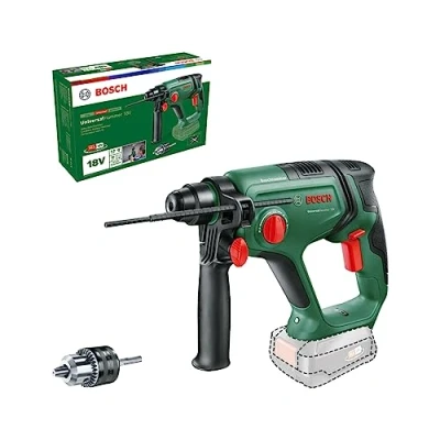 Image of Bosch Cordless Rotary Hammer Drill UniversalHammer 18V (Without Battery, 18 Volt System; With Round shank Adapter, Drilling/Hammer/Chiselling; 2.0 J Impact Energy, SDSPlus Holder, In Carton Packaging)