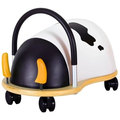 Image of Wheelybug Toddler Wooden Ride On, Multi Directional Castor Wheels, Safety Certified Developmental Toy for Outdoor/ Indoor Fun, Large (2.5 5 Years), Cow