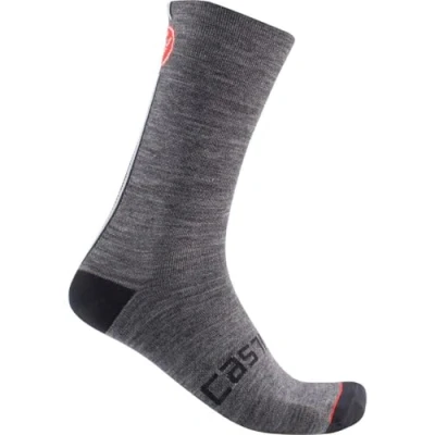 Image of CASTELLI 4522567 030 RACING STRIPE 18SOCK Socks Men&#039;s DARK GRAY Size XXL