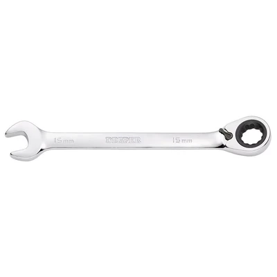 Image of Draper HI TORQ� Metric Reversible Ratchet Combination Spanner, 15mm
