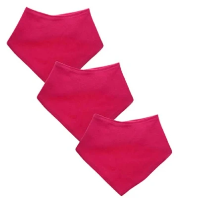 Image of Baby Bandana Bibs Newborn, 3 Pack, Dribble Bibs, 100% Cotton, Premium, Machine Washable Fuchsia, One Size