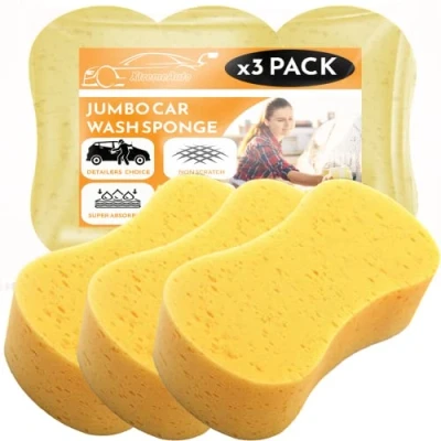 Image of Xtremeauto JUMBO Sponges For Car Cleaning, Washing &amp; Windows 3 Pack Of Anti Scratch Technology Perfect Wheels, Windscreen Bodywork