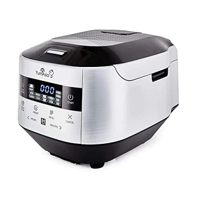 Image of Yum Asia Bamboo Rice Cooker with Induction Heating (IH) and Ceramic Bowl (8 Cup, 1.5 Litre), 7 Cooking Functions, 4 Multicooker Motouch LED Display, 220 240V