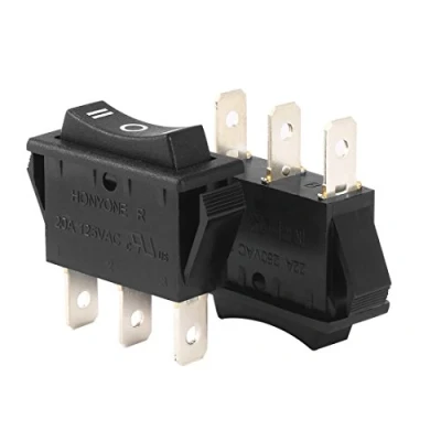 Image of sourcing map 5Pcs AC 20A/125V 22A/250V SPDT 3 Terminal Position On Off Switch Boat Rocker Switches Black