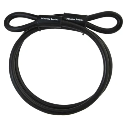 Image of Master Lock 72DPF Braided Steel Looped Ends and 3/8 in. Diameter, Black, 15 ft. Cable