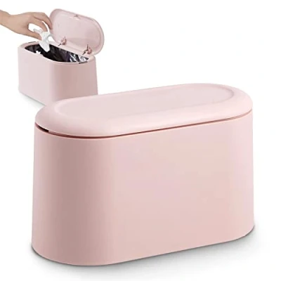 Image of JEEZAO Office Desktop Paper Bin,Desk Trash Can with Lid, Mini Kids Table Waste Bin for Bedroom Bathroom,Storage Box Pet Food