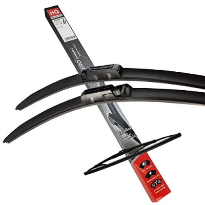 Image of HQ AUTOMOTIVE Front+Rear Windscreen Wiper Blades fits AUDI A6 3pcs Replacement C6 2005 2011 Graphite Coated Natural Rubber No Smear Judder Free Model AD22 228HQ15I V1