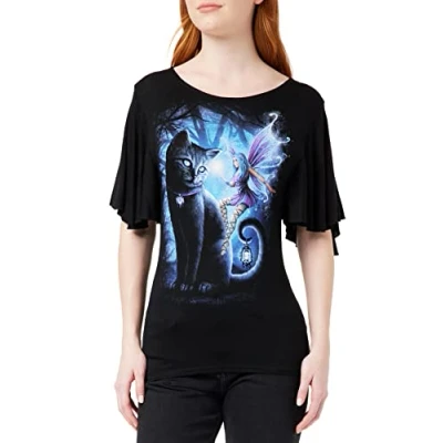 Image of Spiral CAT AND FAIRY F Latin BoatNeck Viscos XXL
