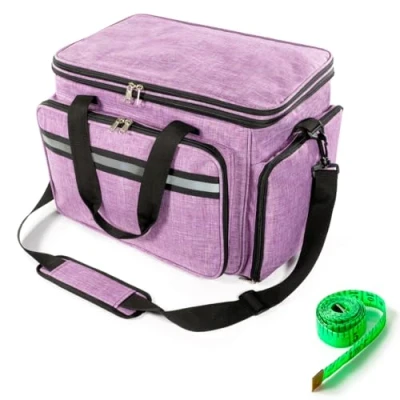 Image of Yarn Storage Organizer Crochet Bag Tote Holder for Crocheting and Knitting Accessories Project Travel
