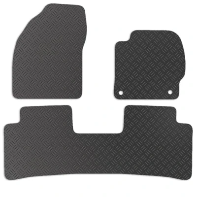Image of Carsio Rubber Car Mats For Toyota Prius 2012 2016 Taxi version Tailored Fit Floor Mat Set Complete Accessory Black Custom Fitted All Weather &amp; Heavy Duty, Anti Slip Backing with Clips