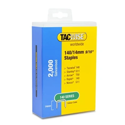 Image of Tacwise 1420 Type 140 / 14 mm Heavy Duty Galvanised Staples, Pack of 2,000, Silver