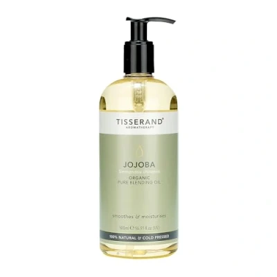 Image of Tisserand Aromatherapy 500ml Jojoba Organic Carrier Oil Face and Body Blending 100% Natural Pure for Essential Oils Mixing