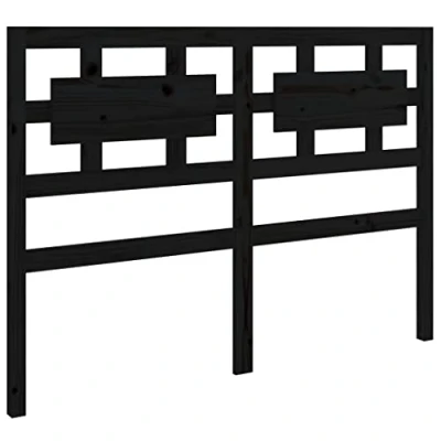 Image of vidaXL Bed Headboard, Black Solid Pinewood, 165.5x4x100 cm Fashionable and Rustic Design, Provides Comfortable Back Support