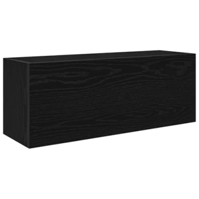 Image of vidaXL bathroom storage cabinet 80x25x30 cm black engineered wood wall mounted versatile furniture