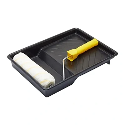 Image of Fit for The Job 3 piece 9 inch Masonry Roller, Frame &amp; Tray Set DIY Painting With Smooth Textured Paints on Exterior Walls, Brick, Breeze Block and Other Rough Surfaces, 9&quot;