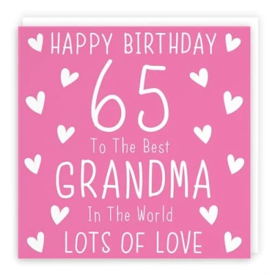 Image of Hunts England Grandma 65th Birthday Card Happy 65 To The Best In World Lots Of Love Iconic Collection