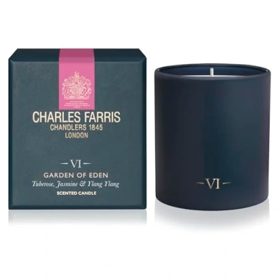 Image of Charles Farris Luxury Scented Candle Tuberose, Jasmine &amp; Ylang 50+ Hours Burn Time Artisan Hand Finished Glass Jar, Made in England (Garden of Eden)