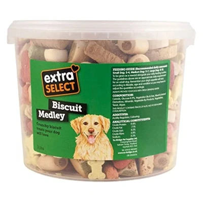 Image of Extra Select Biscuit Medley Dog Treat Biscuits in a 3ltr Bucket (approx 560 biscuits)
