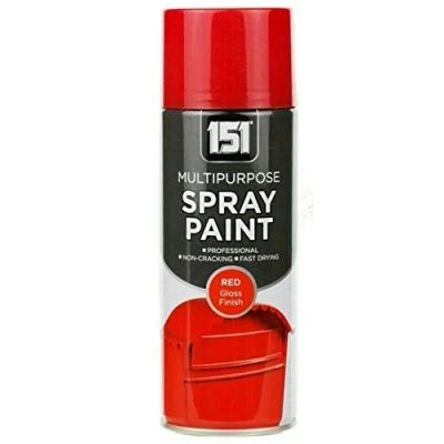 Image of 400ml 151 Multi Purpose Spray Paint Aerosol Wood Metal Brick Red Gloss Finish