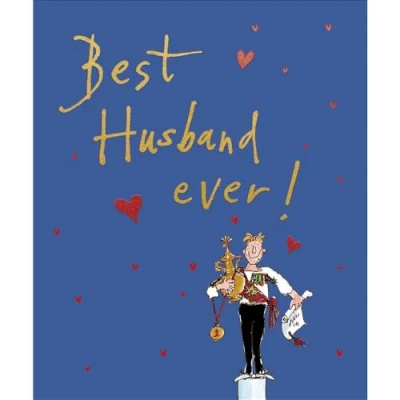 Image of Husband Valentines Card Best Ever Award Funny Quentin Blake Illustrated