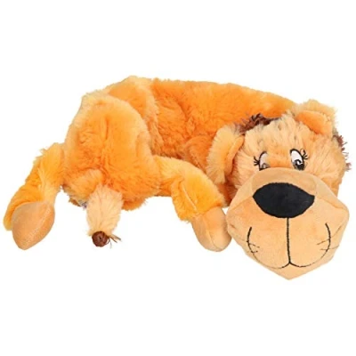 Image of AB Tools Happy Pets Plush Super Soft Unstuffed Wild Crinkler Lion Dog Toy With Squeak 60x14x9cm