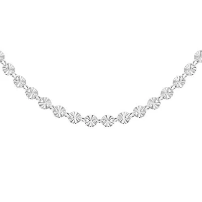 Image of Tuscany Silver Women&#039;s Sterling 4mm Diamond Cut Disc Link Chain Necklace 43cm/17&quot;
